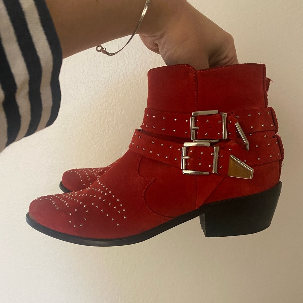 ASOS Red Suede Boots